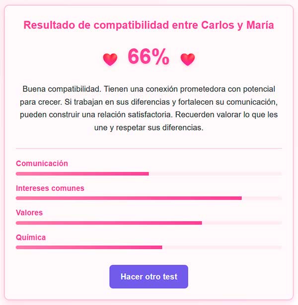 Calculadora de amor con preguntas